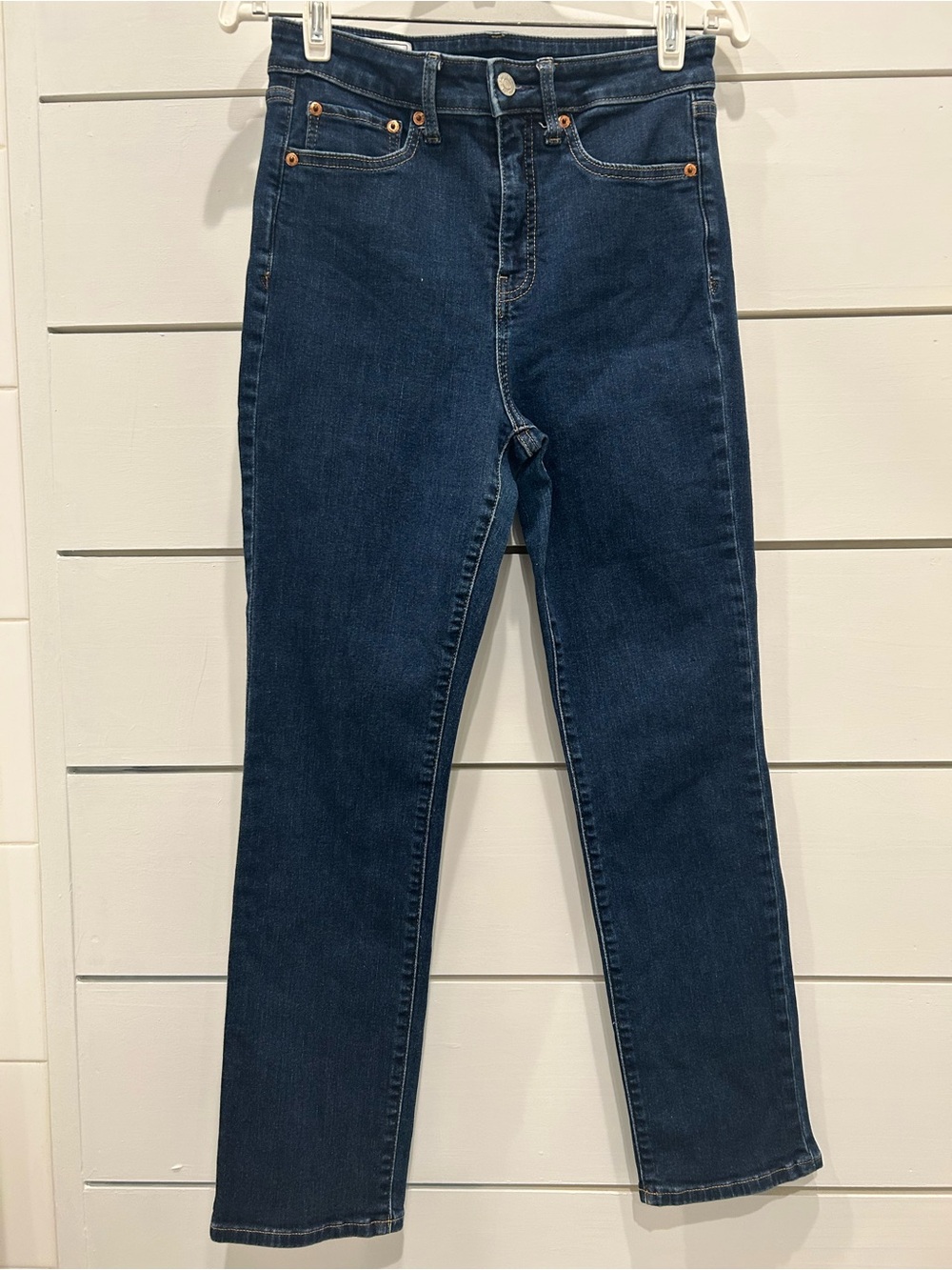 Everlane Straight Leg Way-High Women's Dark Blue Jeans